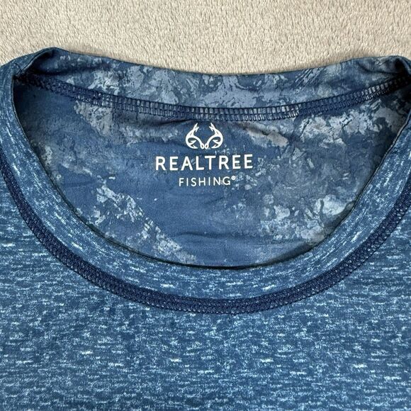 Realtree Fishing Shirt Men’s 2XL Blue Long Sleeve Reversible Performance UPF 30 - Picture 13 of 14